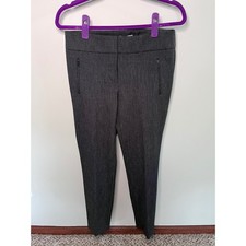 Ann Taylor LOFT Julie Slim Leg Dress Pants Black White Micro Check Size 4 NEW picture