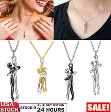 Couple Affectionate Hug Embrace Pendant Necklace Women Valentine's Day Gifts US picture