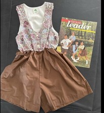 Vintage 1993 BROWNIE GIRL SCOUT CULOTTE JUMPER UNIFORM-Size 7-1993 LEADER’S MAG picture