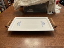 Vtg Corning Ware Blue Cornflower Broil Bake Tray Platter & Stand Rack P-35-B picture