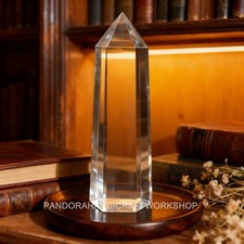 Natural Clear Quartz Tower Point Natural White Crystal Obelisk Wand Gifts picture