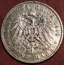 1903 German States PRUSSIA 5 Mark Wilhelm II KM# 523 picture