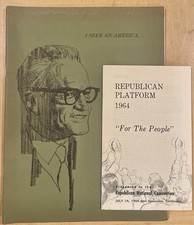 Rare 1964 I SEEK AN AMERICA Barry Goldwater Campaign Booklet Republican Platform picture