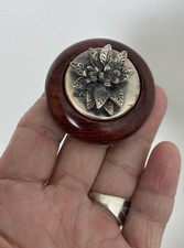 Vintage 1993 Italian Military Commemorative Box – Solid 800 Silver & Burl Wood picture