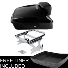 Black Chopped Trunk  Mount Rack Fits For Harley Touring Street Glide 1997-08 picture