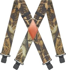 MENDENG Camo Suspenders for Men Heavy Duty Clips Hunting Work Adjustable Braces picture