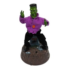 VTG Gemmy Freaky Geeks Frankenstein Animated Happy Halloween Prop Dancing picture