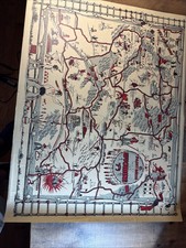 Vintage 1938 Paint-Brush Map of Wyoming Tom Carrigen Pictorial Cartoon Poster picture