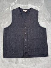 Vintage C.C. Filson Mackinaw Vest Mens 44 Large Black Wool Charcoal Western Work picture