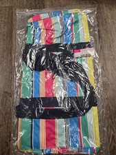 Thirty One Large Utility Tote Patio Pop Striped Blue Green NEW IN BAG picture