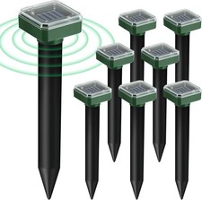 8/16 pack Solar Power Ultrasonic Repellent Mice Gopher Mole Pest Snake Repeller picture