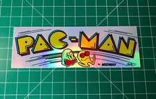 Pac-Man Midway Arcade Marquee 1.85x5.65” Sticker Decal Holographic Glossy Vinyl picture