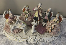 Large Estate Vintage Dresden  Lace Orchestra figurines picture