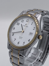 Junghans Quartz WR 50 Two-Tone Stainless Steel White Dial Date Men's Watch picture
