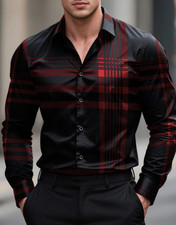 Camisa Negra de Hombre Camisas Para Hombres Elegantes Casuales de Vestir picture