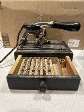 Vintage Franklin Hot Foil Stamping Embosser Machine Type Set Original Wood Case picture