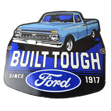 Vintage Ford Trucks Sign - Built Touch Pickup Automotive Service Porcelain Sign picture