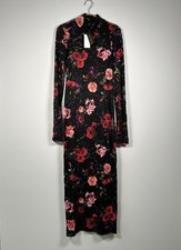 AFRM Shailene Lace Maxi Dress Black Rose Floral Romantic Women’s Size Small NWT picture