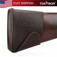 TOURBON Leather Hunting Shotgun Recoil Pad Slip-on Rifle Buttstock Cover in US picture