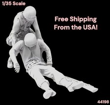 REDUCED 1/35 Resin Figure US Infantry Drags Wounded (2 Fig Set) Model Kit 44198 picture