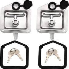 LEIMO KPARTS T-Handle Latch,2 Truck Tool Box Latch Stainless Lock Silver  picture