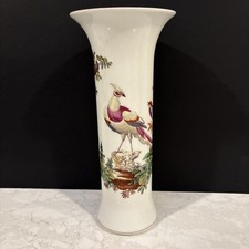 MOTTAHEDEH Chelsea Birds 11” Porcelain Trumpet Vase WILLIAMSBURG picture