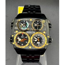 Invicta Aviator Zulu Time 49606 4 Time Zone 50mm Black Men’s Watch NIB picture