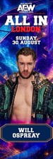 AEW ALL IN LONDON 2026 GIANT 2’X6’ VINYL BANNER - WILL OSPREAY picture