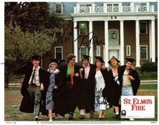 St. Elmo's Fire Cast (6) Lowe +5 autograph 11x14 Lobby Card signed Photo PSA/DNA picture
