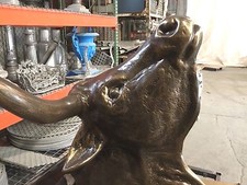 Texas Longhorn Steer Wallmount, Animal Statue, Life-size Cast Aluminum UT picture