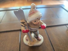 Vtg Lefton February Boy Skier Porcelain Calendar Figurine 5