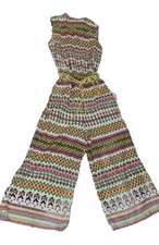 Vintage 60s 70s Wide Leg Jumpsuit Southwestern Print  Retro Boho Romp Sz Small picture