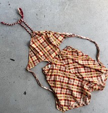 1940s Vintage Deadstock Fall Plaid Playsuit picture