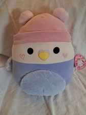 Squishmallows 14” Inch NWT Panini The Purple Bird With Pink Beanie Tags picture