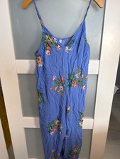 Blue Floral Spaghetti Strap Maxi Dress By Xhilaration Size S Soft Rayon    45-35 picture