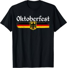 Oktoberfest German Drinking Men Women Vintage German Flag T-Shirt picture