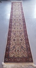 Indo Oriental Antique Runner Rug 2.5x12.5 Ft Hand Knotted Wool picture