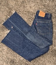 1970s Levis 517 Flare Jeans 28x27 Blue Bell Bottom Orange Tab Denim Vintage picture