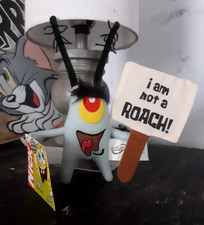 RARE 2004 Sababa Toys SpongeBob SquarePants - Plankton I'M NOT A ROACH Plush NWT picture