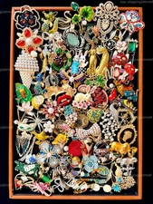 20pcs Vintage Enamel Brooch Lot Mix Style Animal Floral Crystal Pin Charms Gift picture
