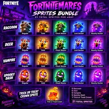 All Brand New Fortnite Fortnitemares Sprites Trick Or Treat Crown Included picture