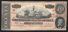 1864 $20 CONFEDERATE CIVIL WAR CURRENCY~ CAPITOL AT NASHVILLE ~ NICE NOTE picture