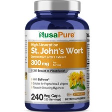 300mg St. John's Wort Veggie Capsules with Bioperine - 240 Count, 120 Servings picture