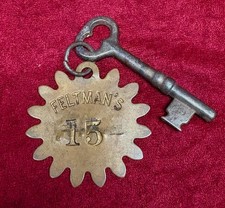 RARE 1900s FELTMANS CONEY ISLAND Employee Key Fob Hot Dog Inventor picture