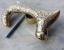 Antique Victorian Design Brass Handle For Wooden Walking Stick Vintage Cane Gift picture