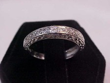 ESTATE PLATINUM 900 NATURAL 7 DIAMOND BAND RING SIZE 5.75 picture