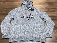MENS L - NEW Antigua NHL Washington Capitals Hockey Hoodie Sweater Gray picture
