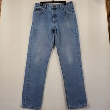 L.L. Bean Classic Fit Jeans Mens 35x34 Blue Denim Cotton 5 Pocket Outdoor Travel picture