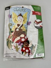 2021 Bucilla Woodland Fairy 89476E Holiday Christmas Felt Stocking Kit NIP picture