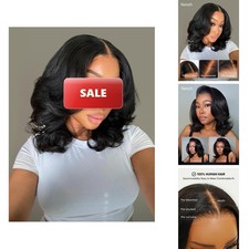 Wiggins Glueless Human Hair Short Body Wave Bob Wig picture